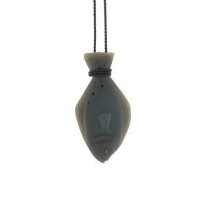 Hand Carved Wyoming Jade Halibut Pendant