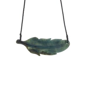 Hand Carved Big Sur Blue Jade Feather Pendant